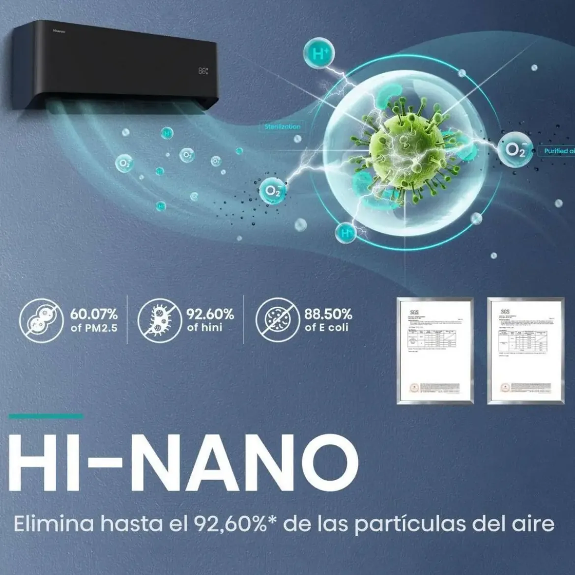 Aire acondicionado Hisense UniPure HB25XU0B Split Inverter WiFi Negro 2236 Frigorías