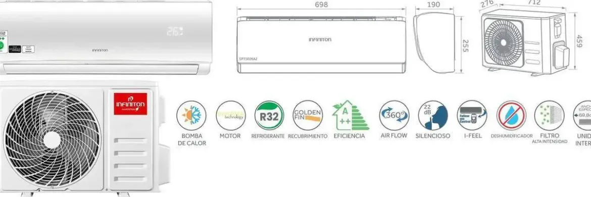 Aire acondicionado Infiniton SPTSE09A2 Split Inverter WiFi Sleep 2100 Frigorías