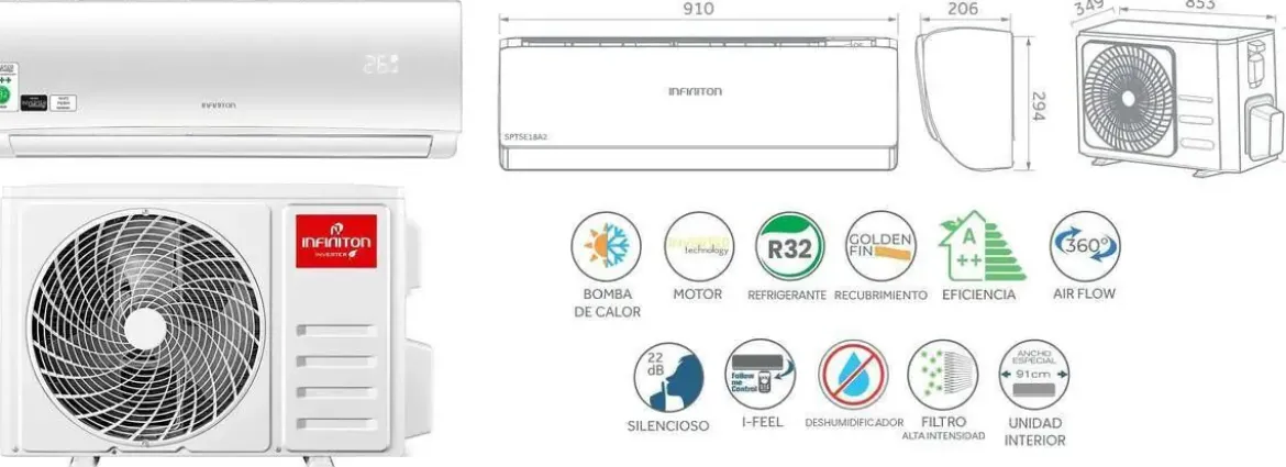 Aire acondicionado Infiniton SPTSE18A2 Split Inverter WiFi 4500 Frigorías