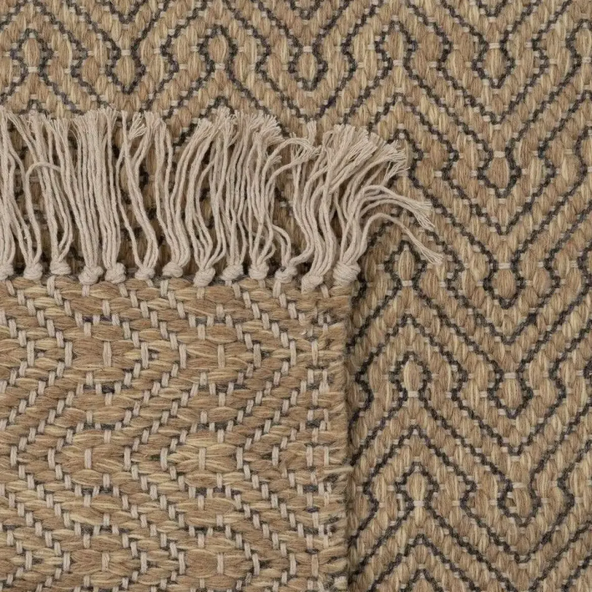 Alfombra de Salón Lana y Yute Natural 160x240 cm 612776
