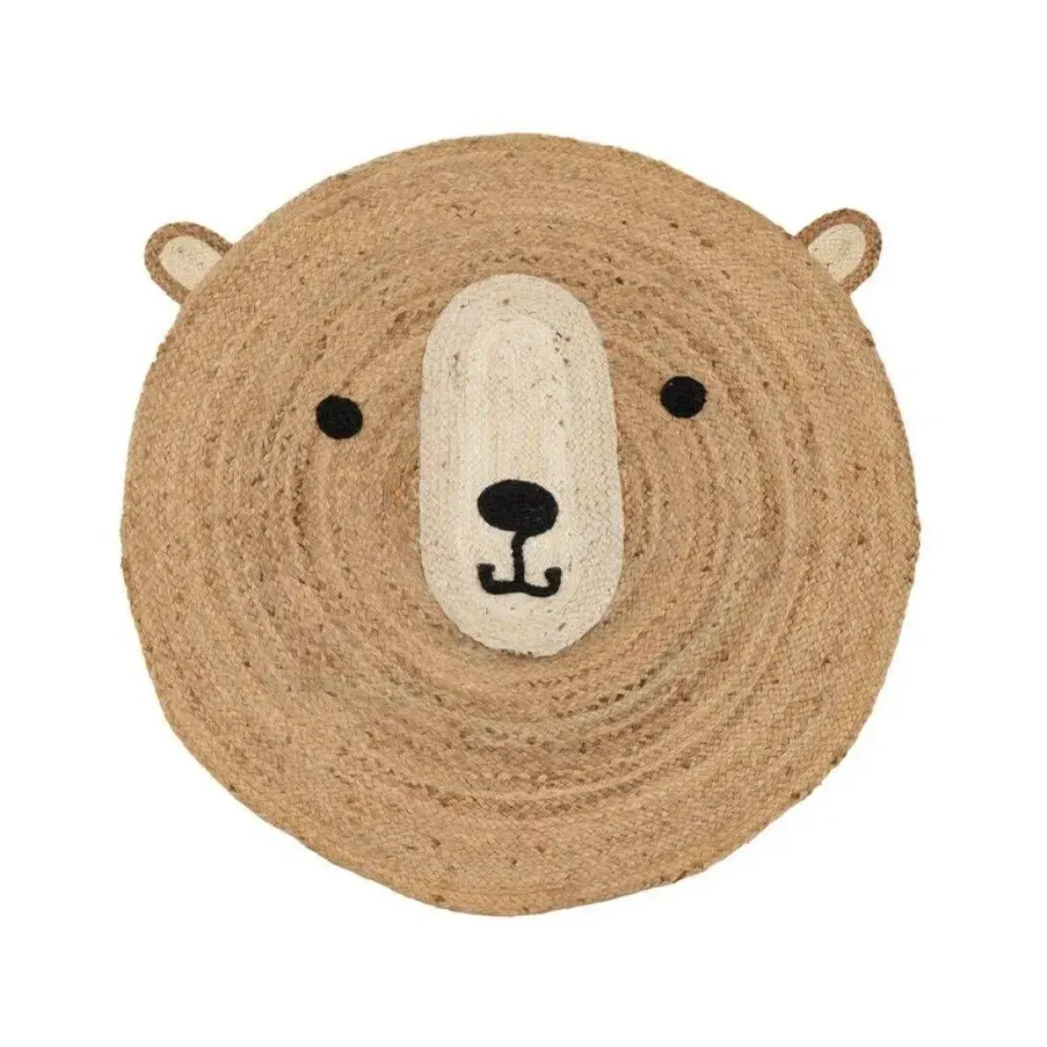Alfombra Infantil Redonda de Yute Natural 609333