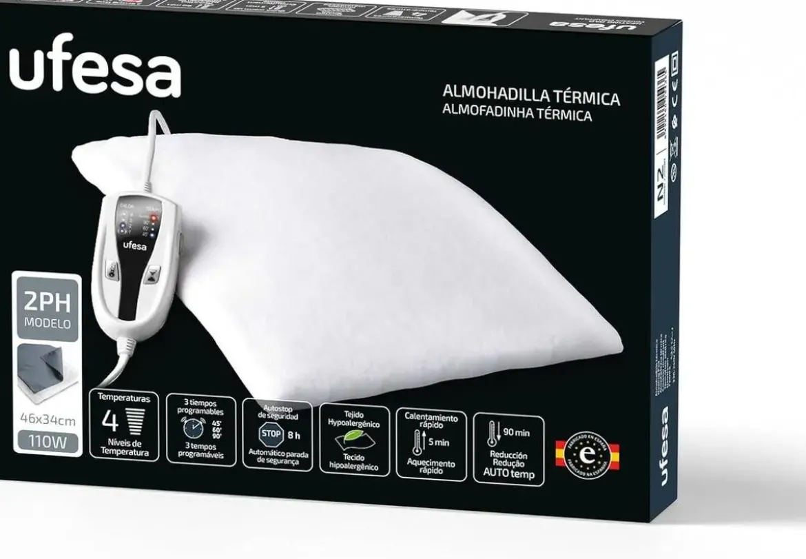 Almohadilla Eléctrica Textil con 4 Niveles de Calor UFESA