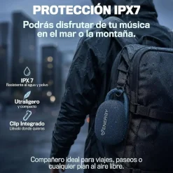 Altavoz Bluetooth Energy Sistem EnergyClip Speaker IPX7 18H Negro/Azul 500574