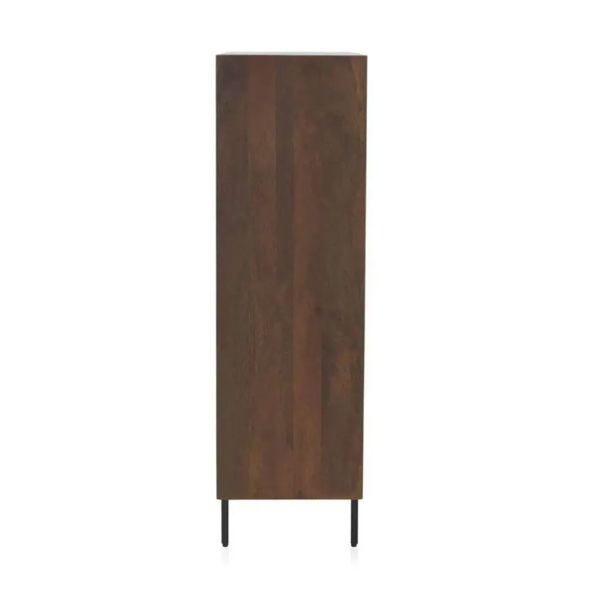 Aparador alto de 3 puertas lisas de madera de mango color natural con patas de metal GABAR 10819
