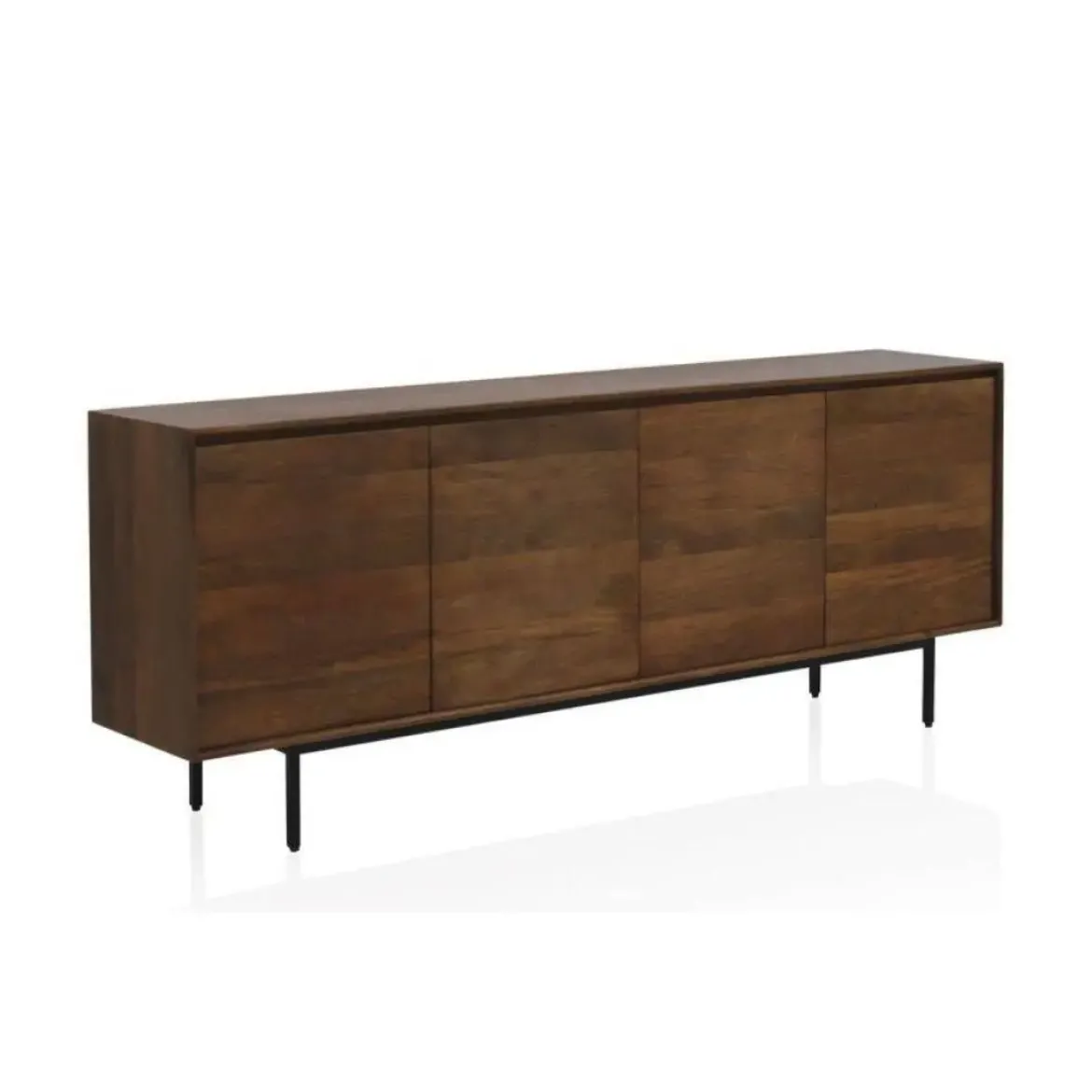 Aparador bajo con 4 puertas lisas de madera de mango natural GABAR 10821