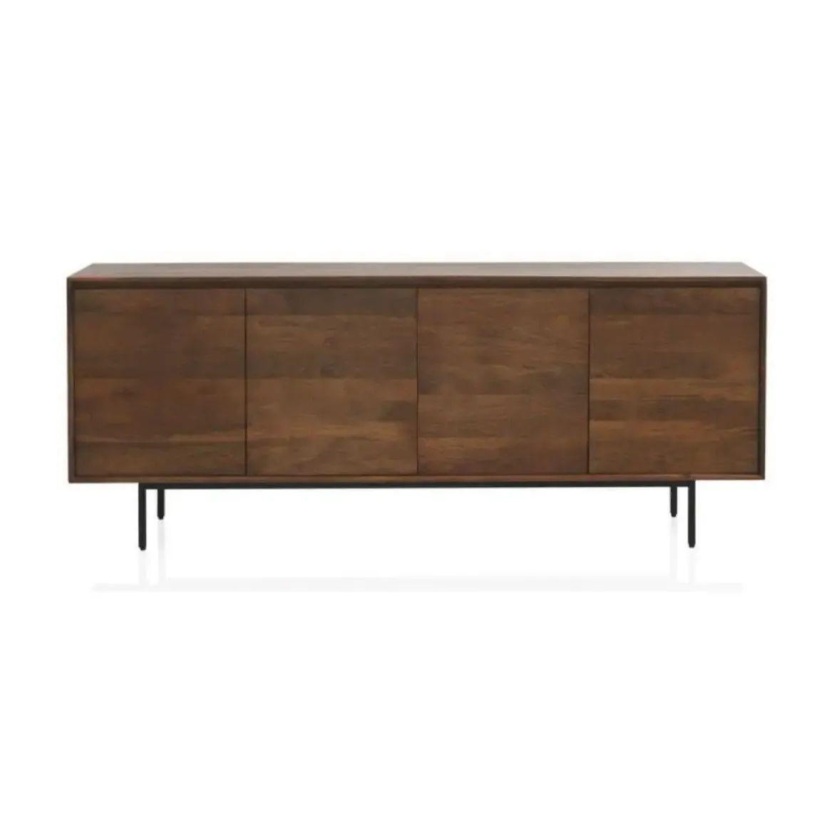 Aparador bajo con 4 puertas lisas de madera de mango natural GABAR 10821