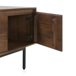 Aparador bajo marrón con 3 puertas lisas de madera de mango GABAR10820