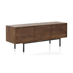 Aparador bajo marrón con 3 puertas lisas de madera de mango GABAR10820