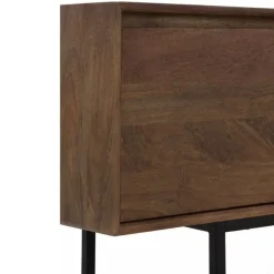 Aparador bajo marrón con 3 puertas lisas de madera de mango GABAR10820