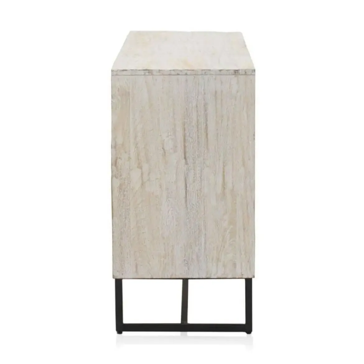Aparador blanco patinado de tres puertas de madera de mango GABAR 10824