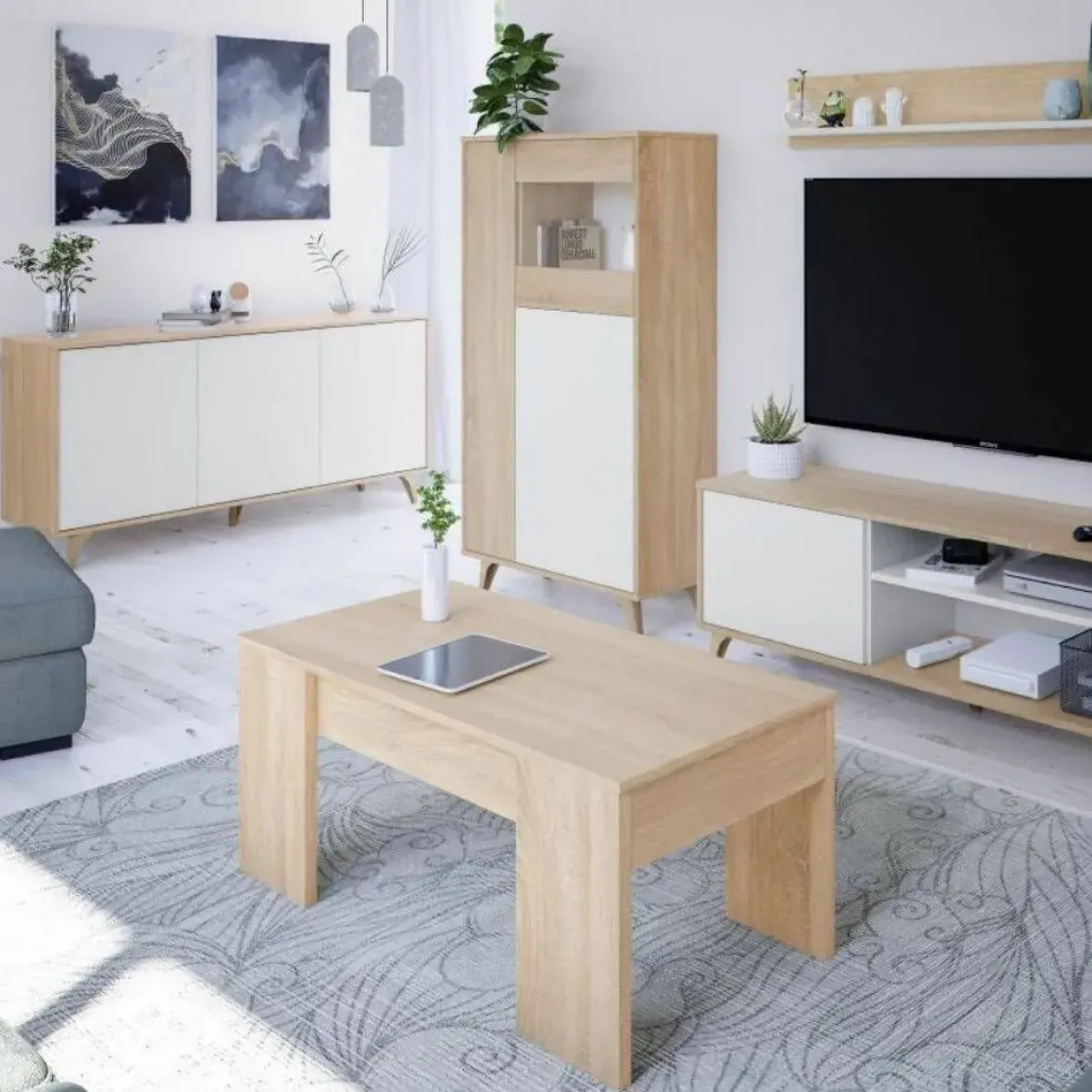 Aparador color blanco Artik y roble canadian 016618F