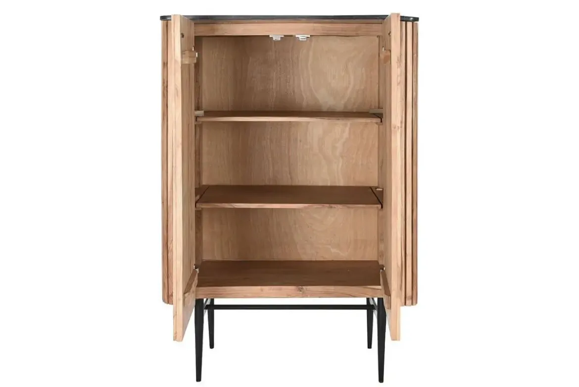 Aparador de Acacia con Mármol y Patas Metálicas MB-207416