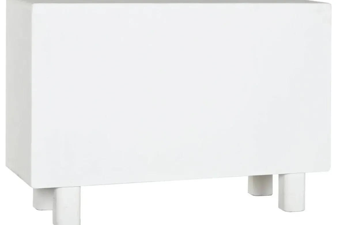 Aparador de 120 cm de MDF-Abeto Acabado Rugoso Blanco MB-216609