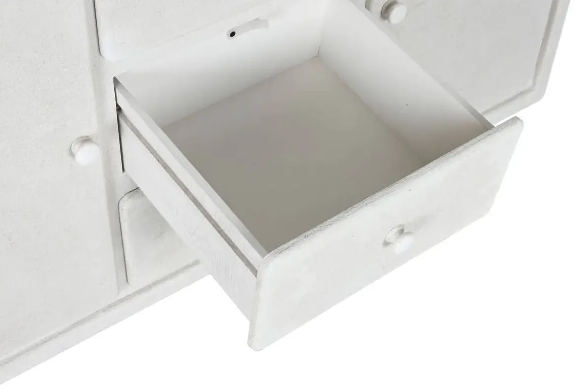 Aparador de 120 cm de MDF-Abeto Acabado Rugoso Blanco MB-216609