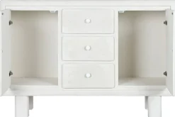 Aparador de 120 cm de MDF-Abeto Acabado Rugoso Blanco MB-216609