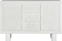 Aparador de 120 cm de MDF-Abeto Acabado Rugoso Blanco MB-216609