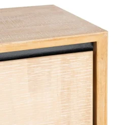 Aparador de Comedor Madera y Metal Natural Negro 200 cm 615687