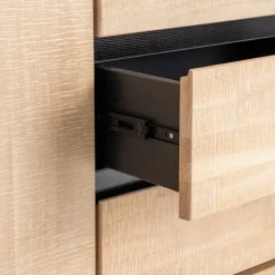 Aparador de Comedor Madera y Metal Natural Negro 200 cm 615687