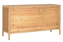 Aparador de Madera de Abeto con Ratán Natural 3 Puertas MB-220955