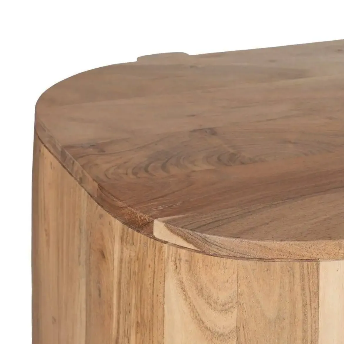 Aparador de Madera de Acacia Natural con Puertas de Cristal 180 cm 612847