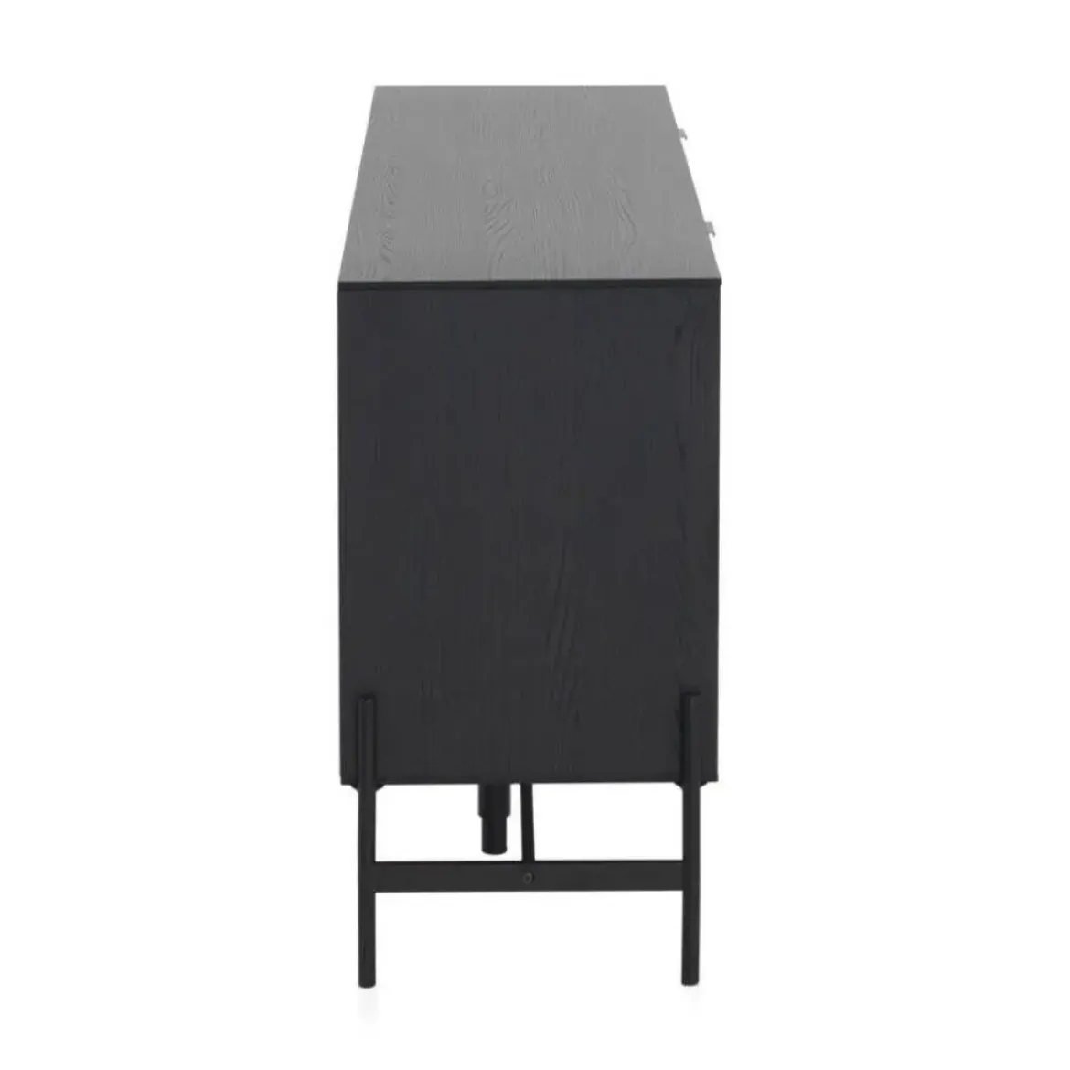 Aparador de madera de fresno negro y puertas de fresno natural GABAR 10973