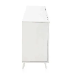 Aparador de madera de mango blanco lavado de 4 puertas y patas de madera GABAR 10690