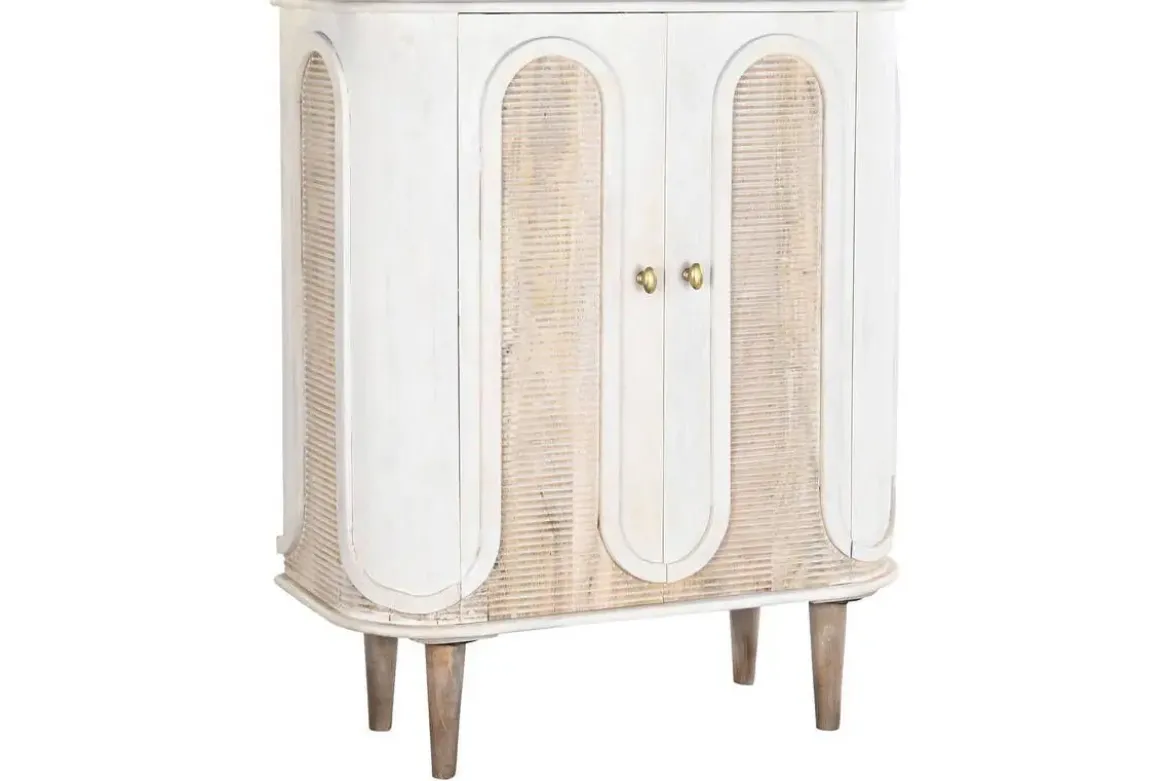 Aparador de Madera de Mango Blanco 92 cm MB-200599
