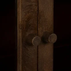 Aparador de Madera de Mango con Puertas de Cristal 612864