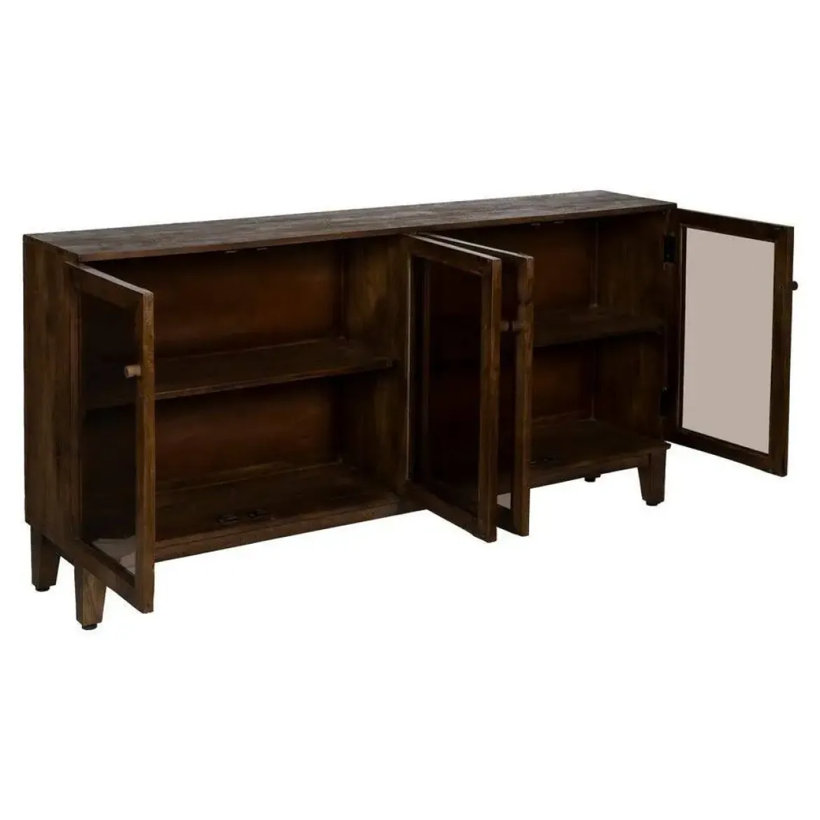 Aparador de Madera de Mango con Puertas de Cristal 612864
