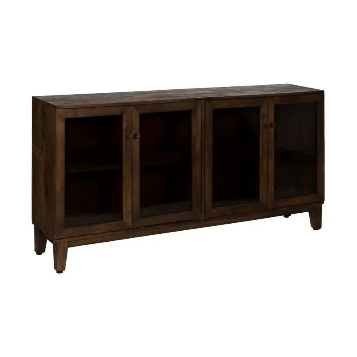 Aparador de Madera de Mango con Puertas de Cristal 612864