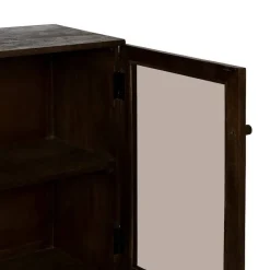 Aparador de Madera de Mango con Puertas de Cristal 612864