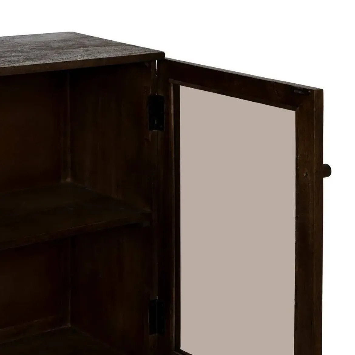 Aparador de Madera de Mango con Puertas de Cristal 612864