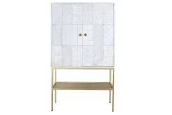 Aparador de Madera de Mango y Metal Blanco MB-200449
