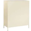 Aparador de Metal con 2 Puertas de Cristal Templado MB-227915