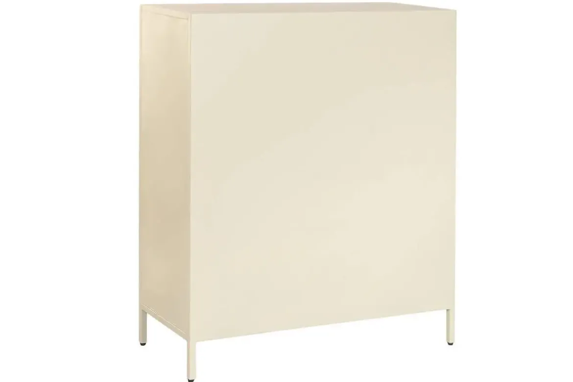 Aparador de Metal con 2 Puertas de Cristal Templado MB-227915