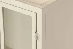 Aparador de Metal con 2 Puertas de Cristal Templado MB-227915