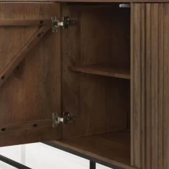 Aparador de 4 Puertas de Madera Maciza de Mango con Base de Metal GABAR 10818