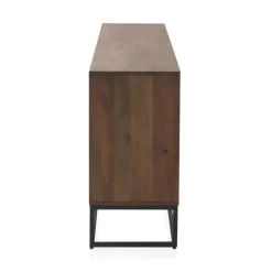 Aparador de 4 Puertas de Madera Maciza de Mango con Base de Metal GABAR 10818