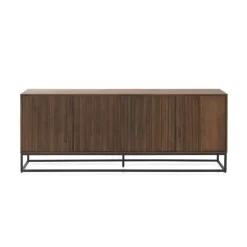 Aparador de 4 Puertas de Madera Maciza de Mango con Base de Metal GABAR 10818