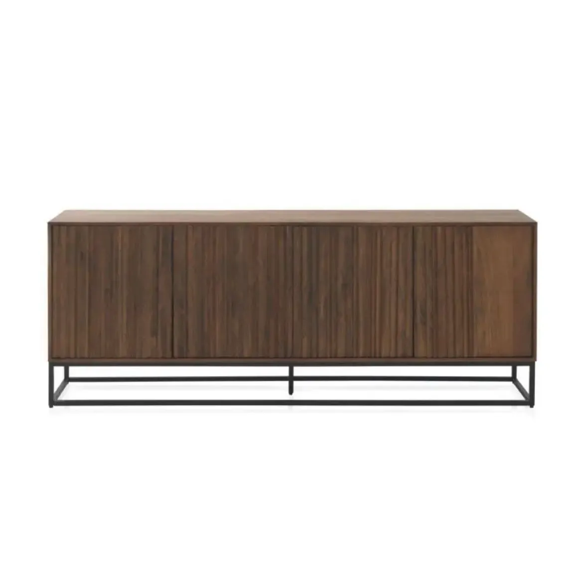 Aparador de 4 Puertas de Madera Maciza de Mango con Base de Metal GABAR 10818