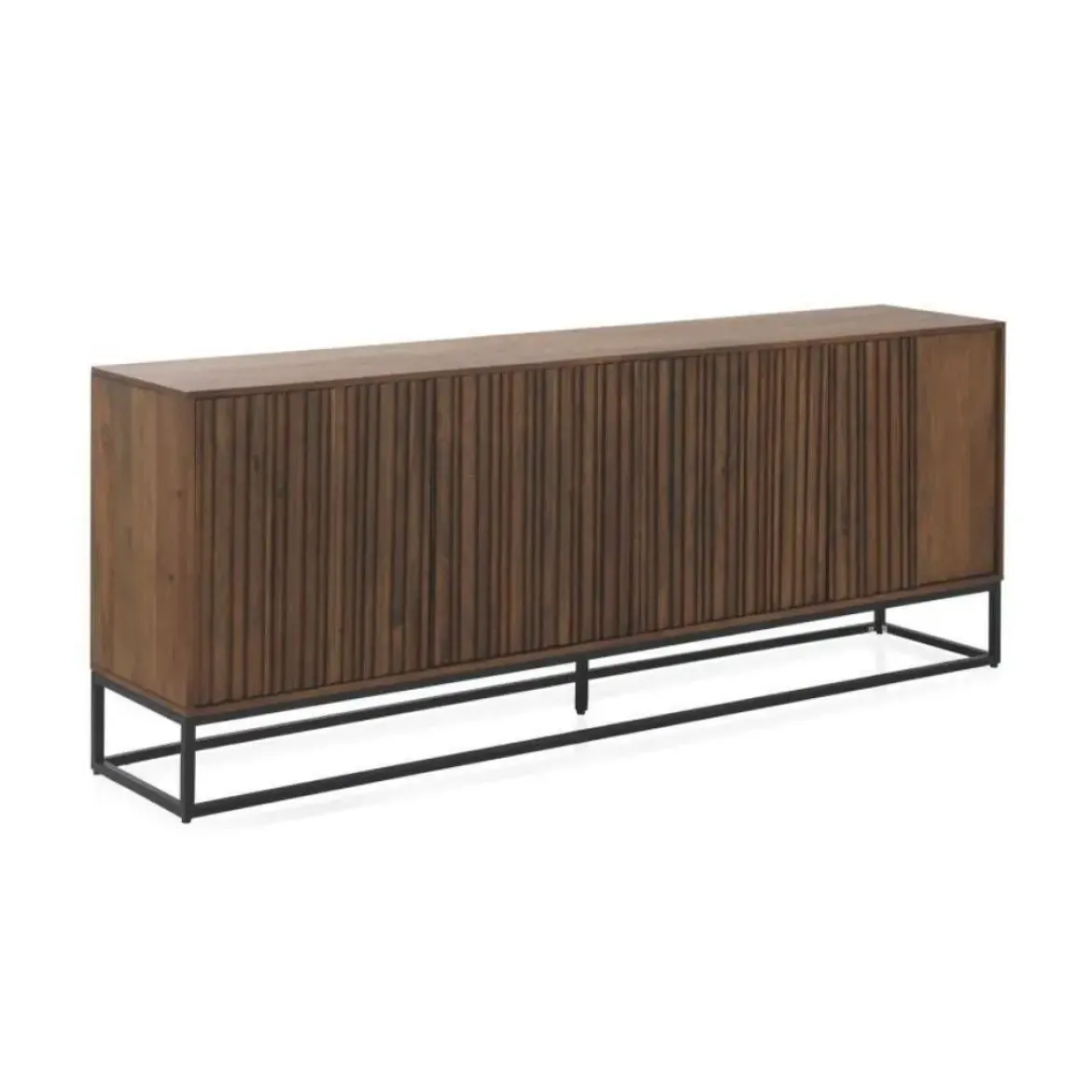 Aparador de 4 Puertas de Madera Maciza de Mango con Base de Metal GABAR 10818