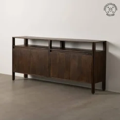 Aparador de4 puertas en Madera de Mango Oscura 612859
