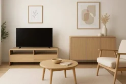 Aparador de 3 Puertas en Madera de Paulownia y Olmo 106 cm MB-222826