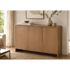 Aparador de 3 Puertas en Madera de Paulownia y Olmo 106 cm MB-222826