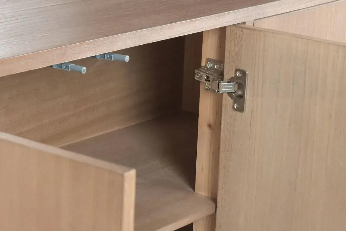 Aparador de 3 Puertas en Madera de Paulownia y Olmo 106 cm MB-222826