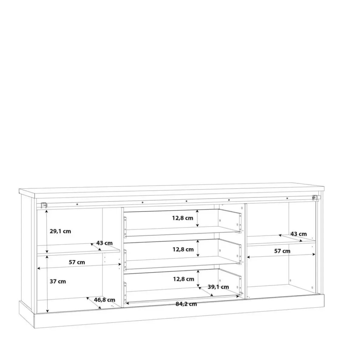 Aparador de Salón 213 cm con 3 Cajones KZMK232-M328