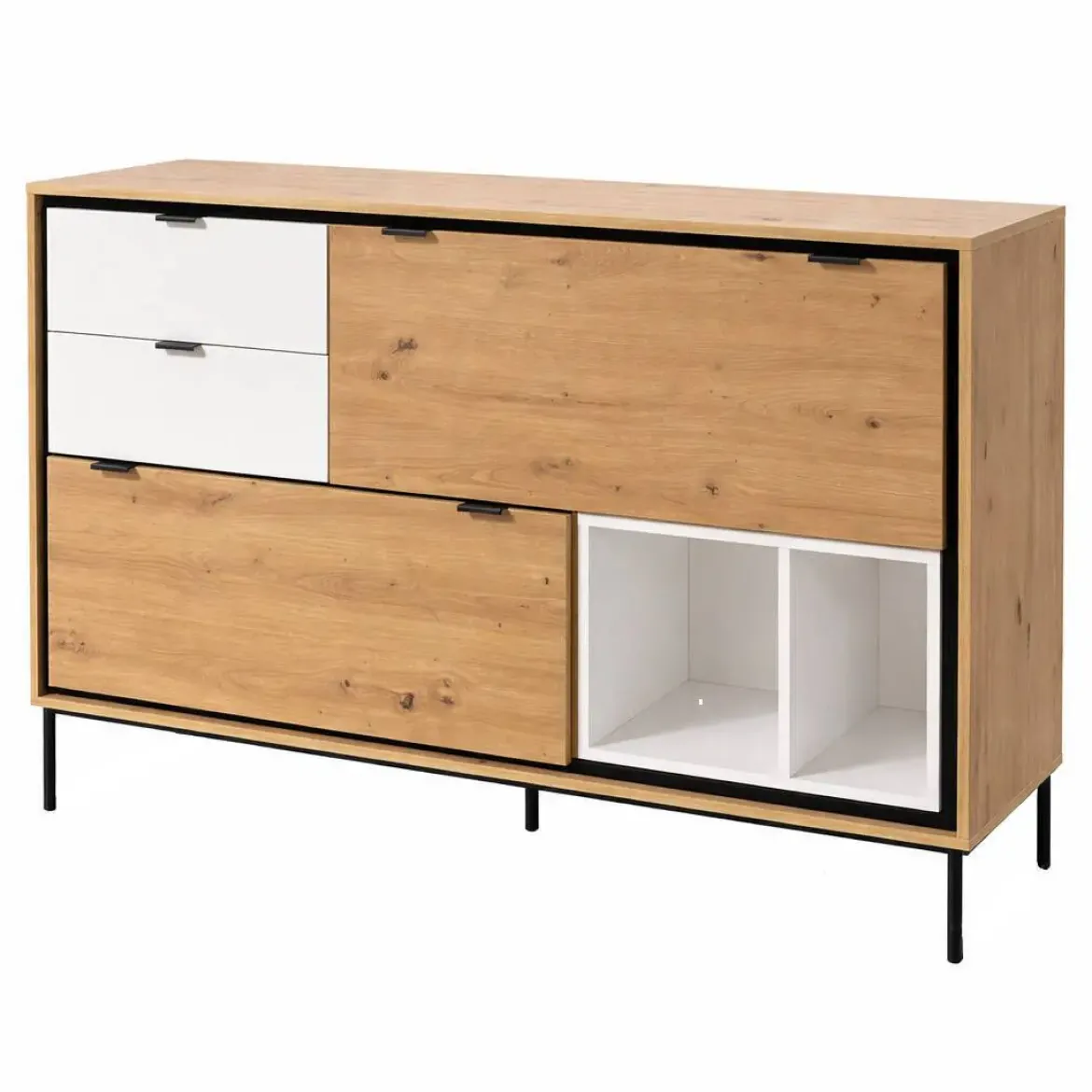 Aparador de Salón con Cajones y Puertas K2 Amazona-Blanco 405