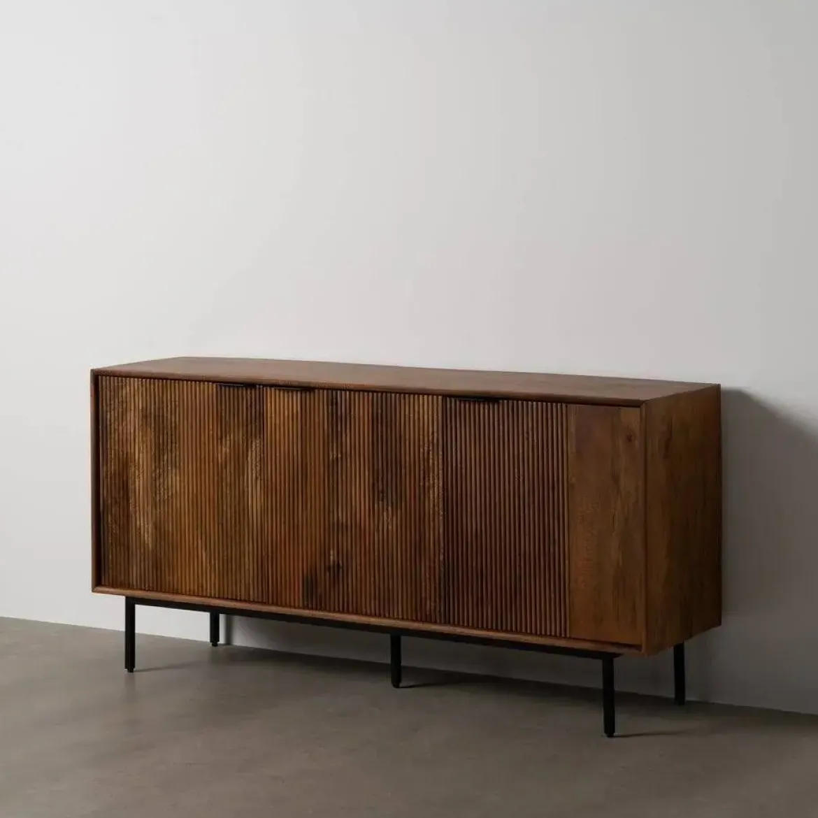Aparador de Salón de Madera de Mango y Patas de Metal 612721