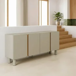 Aparador de Salón en DM Taupe con Patas de Roble 615547