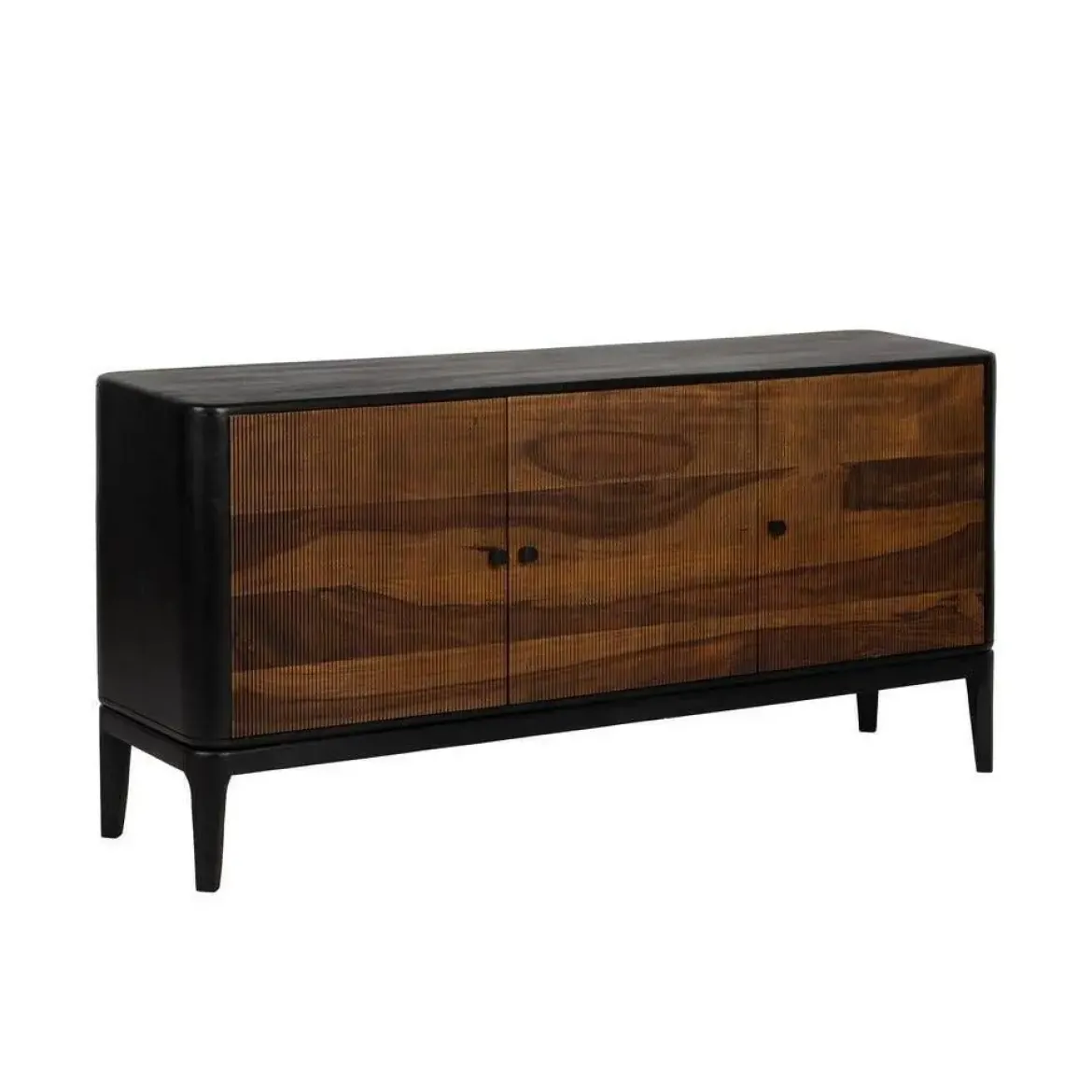 Aparador de Salón Madera Mango y Sheesham Marrón y Negro 612966